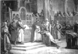 Cena histórica da corte medieval