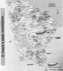 Mapa político do Ceará e seus municípios